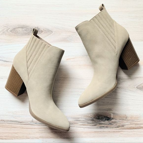 Indigo Shoes - INDIGO RD Light Natural Adore Block Heel Booties 8